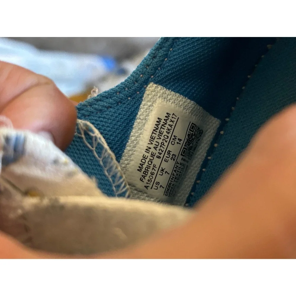 Converse Chuck Taylor All Star Dinosaur Print Toddler Shoes 7 A15067F White Blue